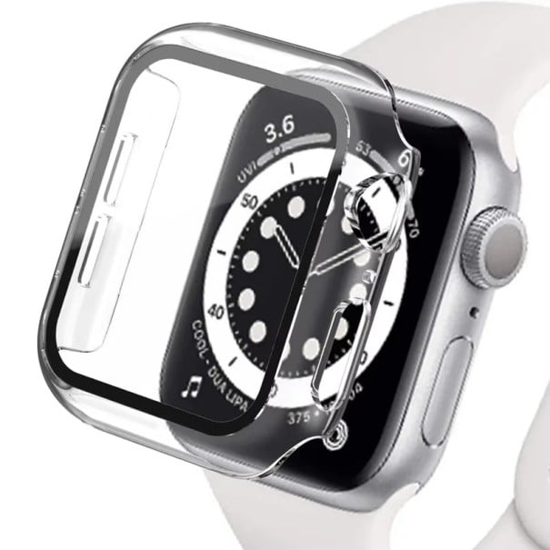 Maximális védelem az Apple Watch 44 mm-hez, edzett üveg és 360°-os védőkeret a Series 4, 5, 6, SE modellekhez átlátszó