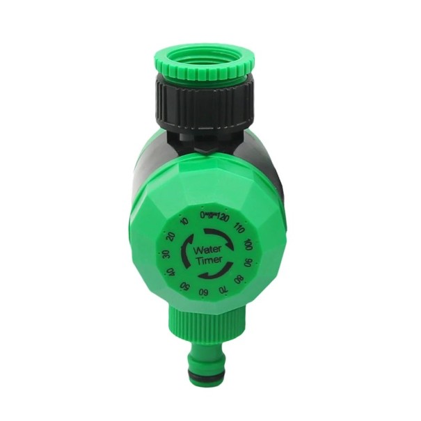Mechanical Watering Timer 2 Hours 140 x 60 x 39 x 15 mm Plastic Green for Garden Watering or Hose Connection with Flow Control 1