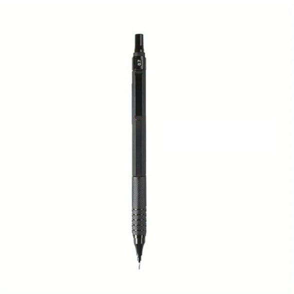 Mechanická tužka 0,7 mm s kovovým tělem Nízké těžiště pro plynulé psaní a kreslení Psací a kreslicí potřeby pro školu, kancelář a výtvarné černá