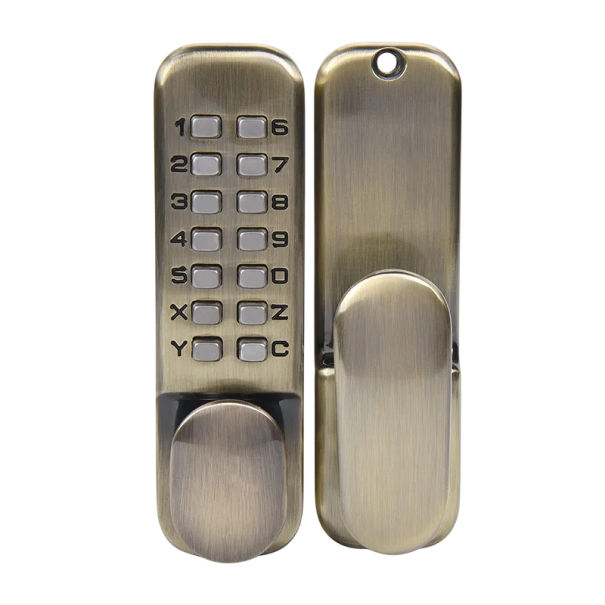 Mechanický kódový zámok na dvere bez kľúča 35–50 mm číselná klávesnica bezkľúčové zabezpečenie pre vstupné dvere bronzová
