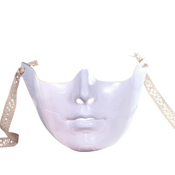 Mechanische halbe Roboter-Gesichtsmaske Karneval Cosplay-Maske für Halloween Verschiedene Farben Gruselige Kostüm-Requisite weiß