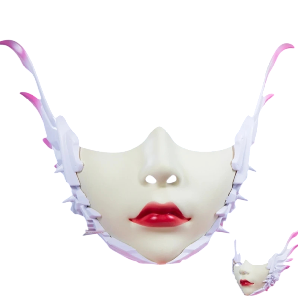 Mechanische halvemasker met lippenstift en ijzeren versiering Carnaval cosplay masker voor Halloween Verschillende kleuren Rekwisiet roze