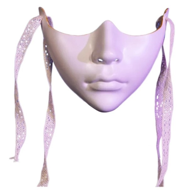 Mechanische halvemasker voor het gezicht Carnaval cosplay masker voor Halloween Verschillende kleuren Kostuumaccessoire voor volwassenen paars