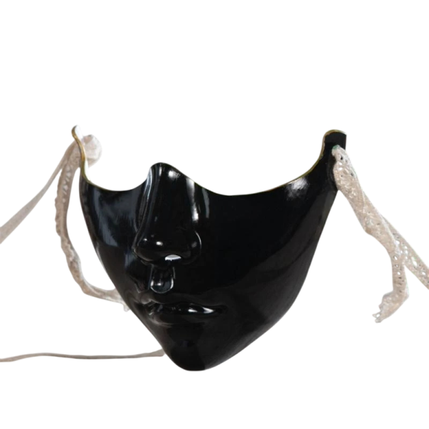 Mechanisk halvmask för ansiktet Maskerad cosplaymask för karneval Halloween Olika färger Kostymrekvisita för vuxna svart