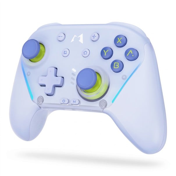 Mechanisk spelkontroll Bluetooth för Nintendo Switch 1 och 2 i ljuslila färg för PC med Windows 10 och 11 Android och iOS 1