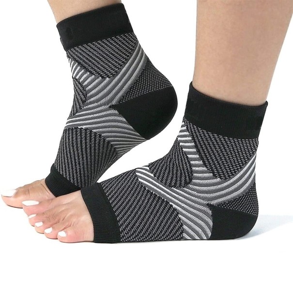 Medias de compresión con punta abierta P3710 negro S/M
