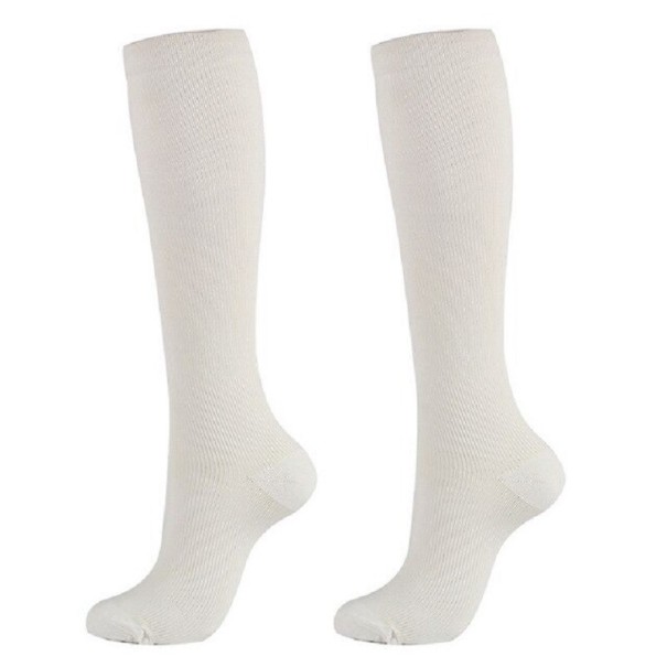 Medias de compresión hasta la rodilla T826 blanco L/XL