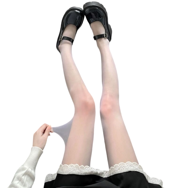 Medias de nailon para las piernas blanco