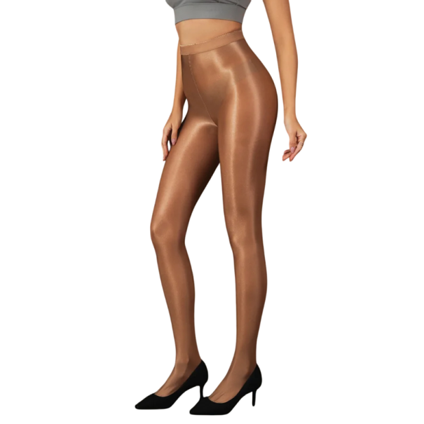 Medias finas para mujer 70D Medias translúcidas brillantes con un brillo sutil Medias elegantes y cómodas para uso diario y festivo marrón