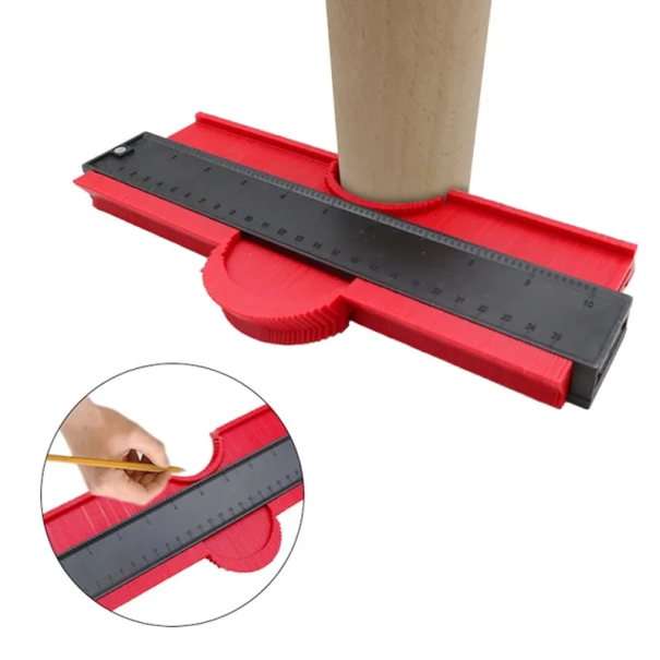 Medidor de contorno de perfil 25 x 3 cm Contorno preciso de formas Plantilla para delinear bordes de formas Herramientas para artesanos y aficionados al bricolaje rojo