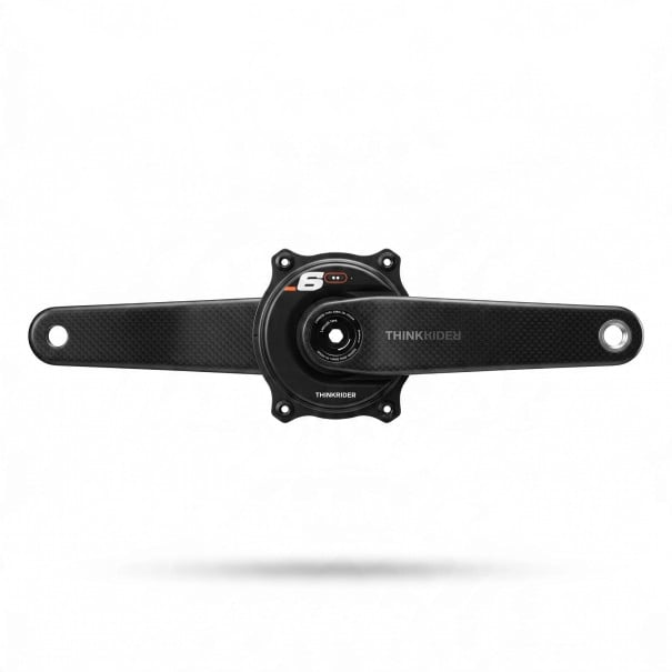 Medidor de potência Thinkrider PP6 com pedais em carbono de 17 cm Eixo de alumínio DUB Aranha de quatro braços Preta Para bicicleta de estrada 1