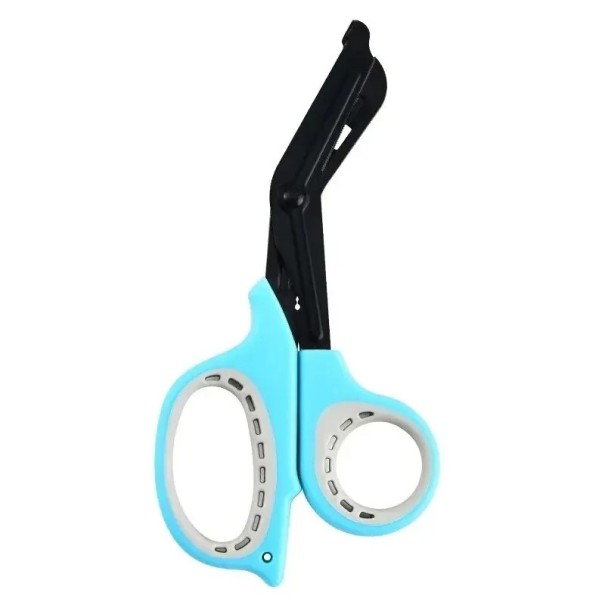 Medizinische Schere mit gebogener Klinge, Edelstahl, medizinische Verbandschere, professionelle Erste Hilfe, bequemes Schneiden von Materialien blau