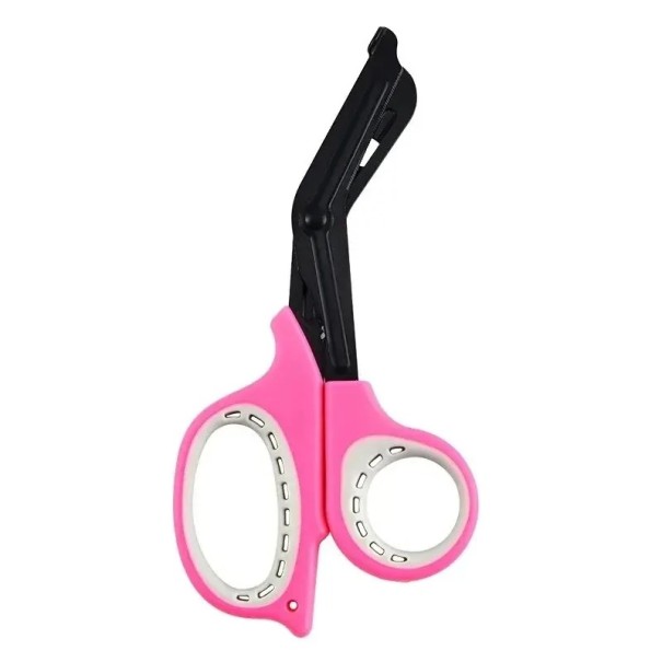 Medizinische Schere mit gebogener Klinge, Edelstahl, medizinische Verbandschere, professionelle Erste Hilfe, bequemes Schneiden von Materialien rosa