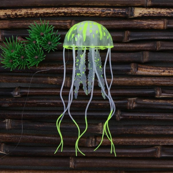 Méduse en silicone pour aquarium jaune