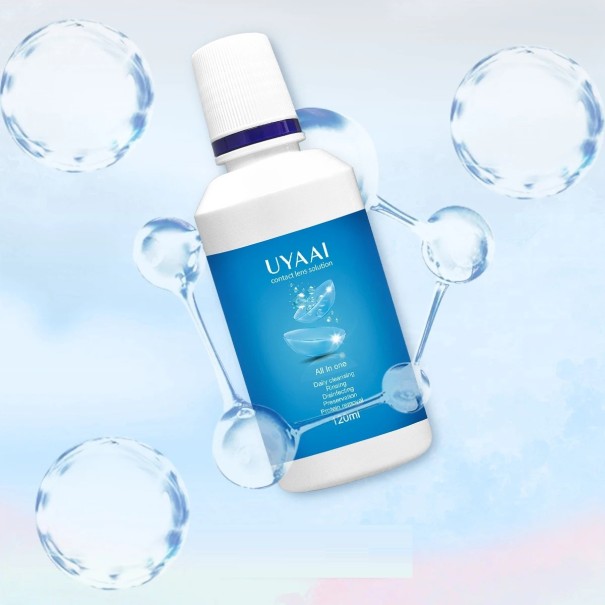 Meervoudige contactlensoplossing 120 ml voor reinigen, spoelen en bewaren van zachte lenzen 1