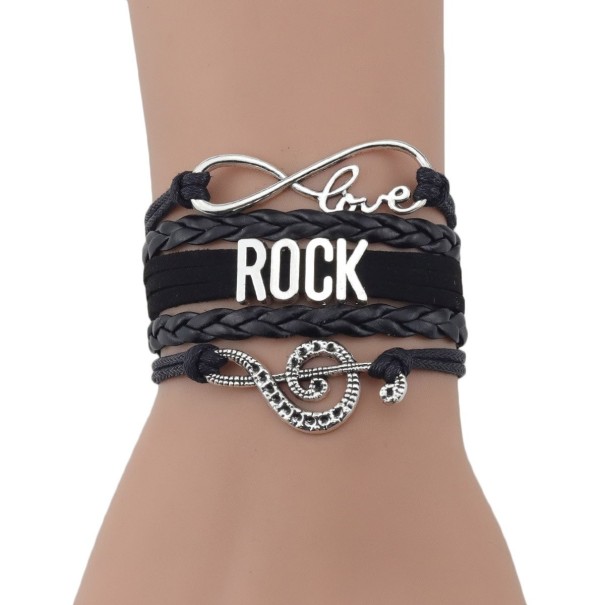 Mehrschichtiges Rockarmband aus Leder 2