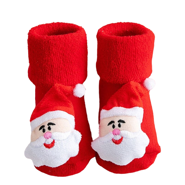 Meias antiderrapantes de Natal para crianças com o Pai Natal 0-1 ano 1