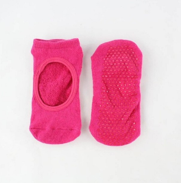 Meias antideslizantes para dança femininas rosa escuro