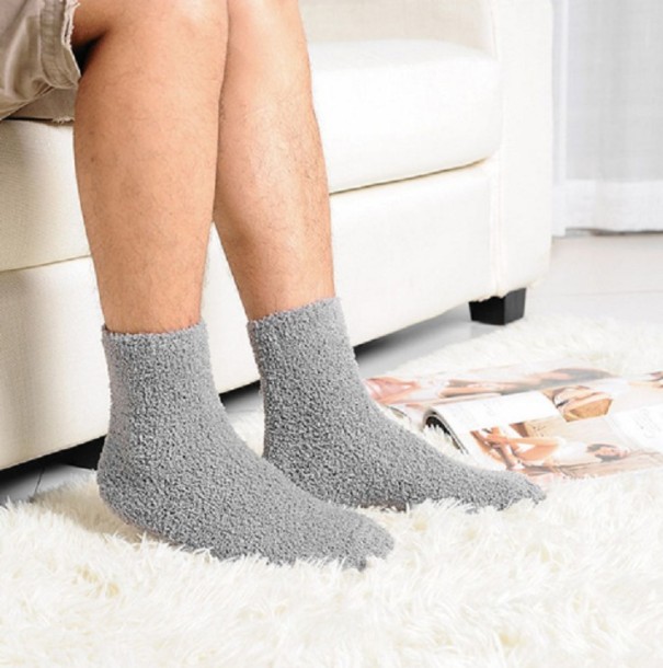 Meias de cachemira para homem cinzento claro