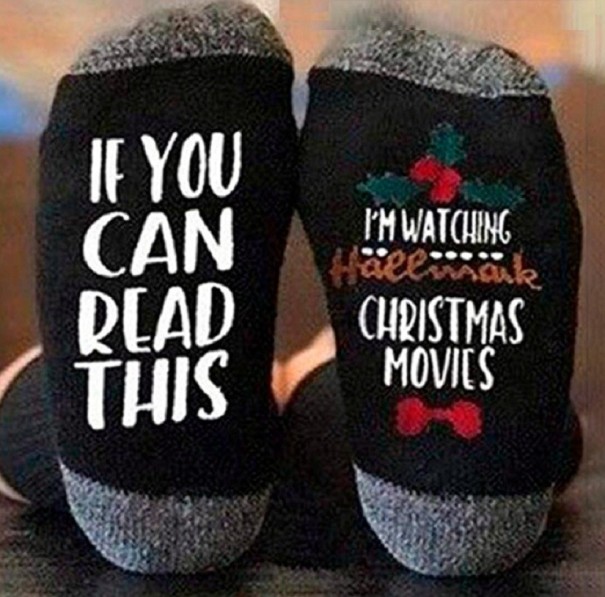 Meias de Natal de algodão preto