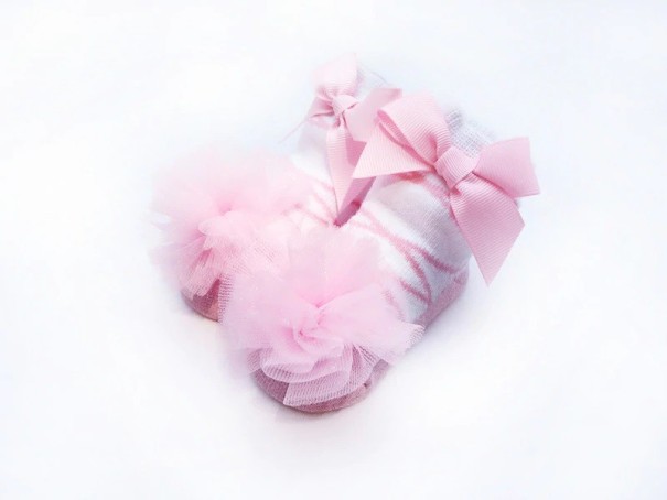 Meias de rapariga com laço A778 rosa 0-12 meses