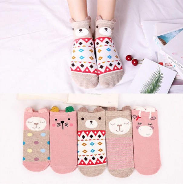 Meias de rapariga com orelhas - 5 pares 5
