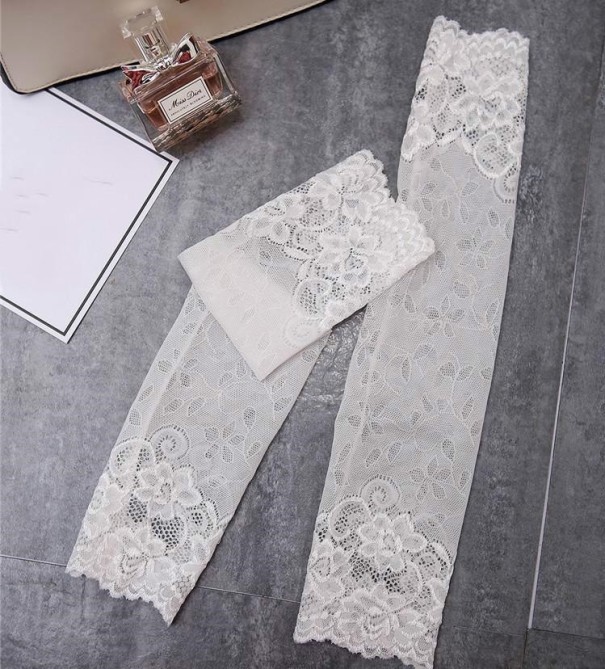 Meias de renda femininas branco