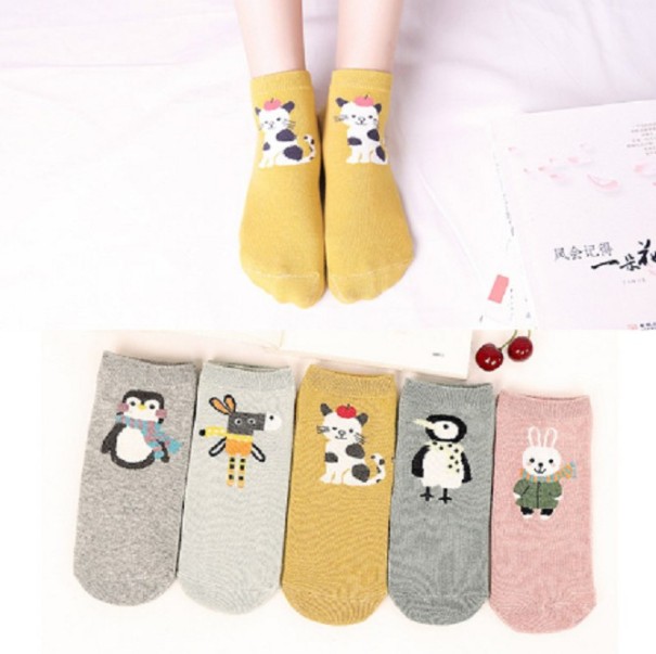 Meias de tornozelo com animais - 5 pares 5