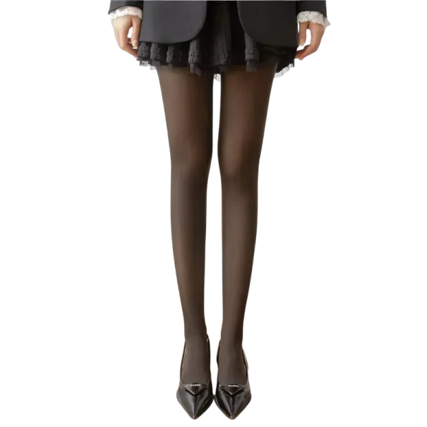 Meias elásticas femininas com cintura alta Meias elegantes transparentes Roupa interior modeladora Acessório de moda para vestidos castanho