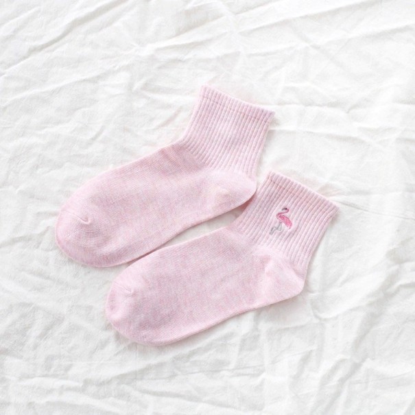 Meias femininas com flamingos rosa