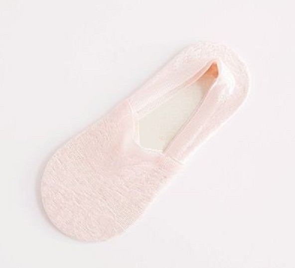 Meias invisíveis para senhora rosa