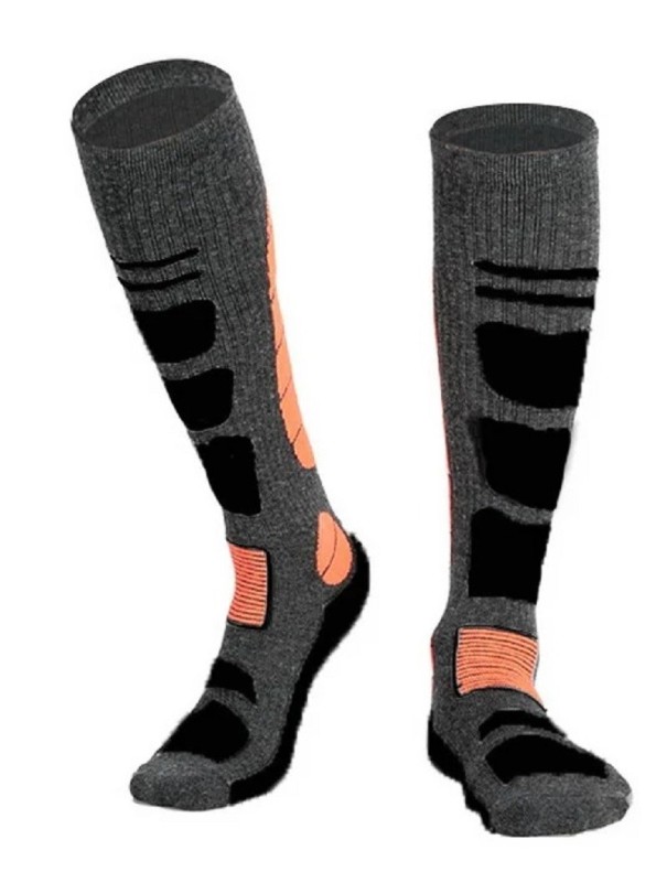 Meias longas de inverno para homem Meias térmicas de esqui Meias compressivas quentes para esqui tamanho 39-43 laranja