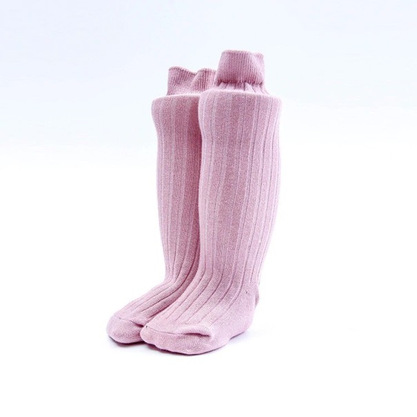 Meias longas para crianças rosa 1-3 anos