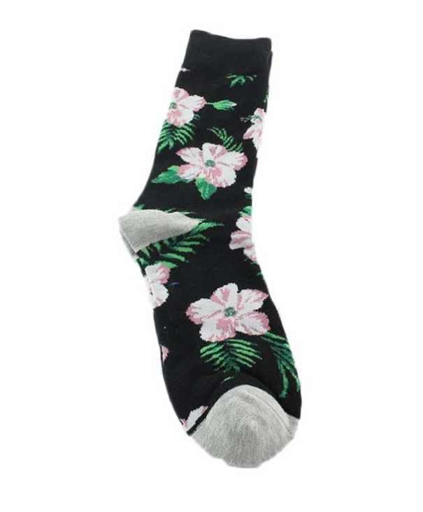 Meias masculinas com estampado de plantas 1
