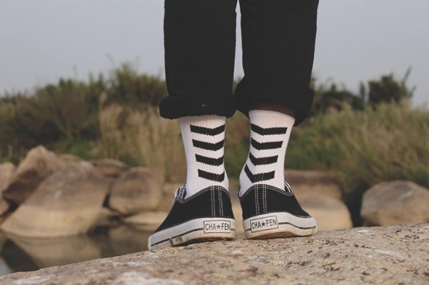 Meias masculinas com estampado estiloso branco