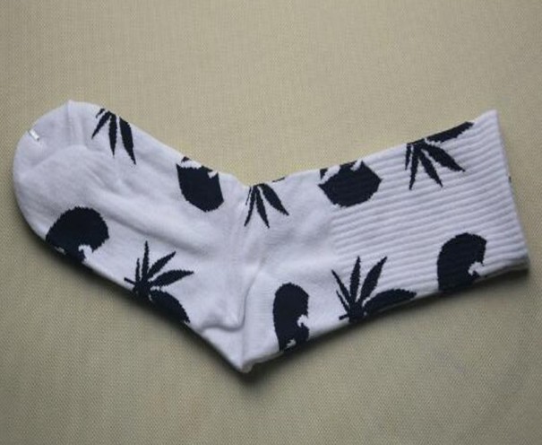 Meias Masculinas - Folhas de Cannabis branco