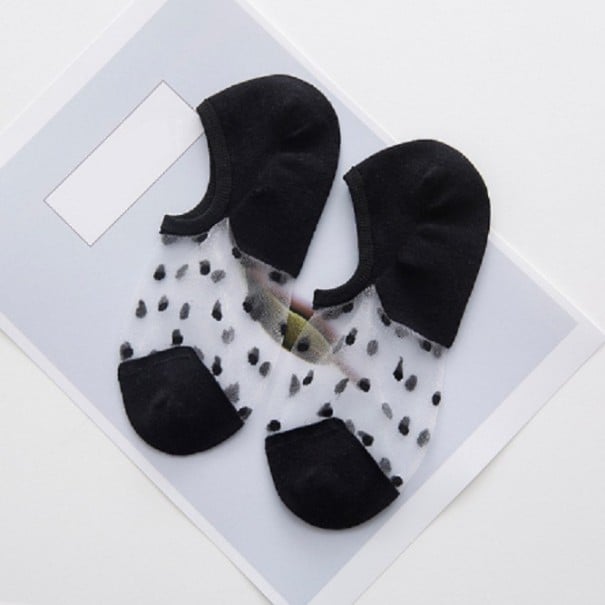 Meias transparentes de tornozelo para senhora A1047 preto