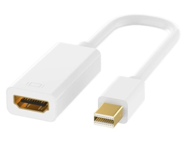 Μειωτής Mini DisplayPort αρσενικό σε HDMI θηλυκό 1080p 15 εκ. Αντάπτορας mDP σε HDMI Μετατροπέας MacBook Φορητός Υπολογιστής PC Οθόνη Τηλεόραση Plug & Play Ποιοτική μεταφορά εικόνας λευκό