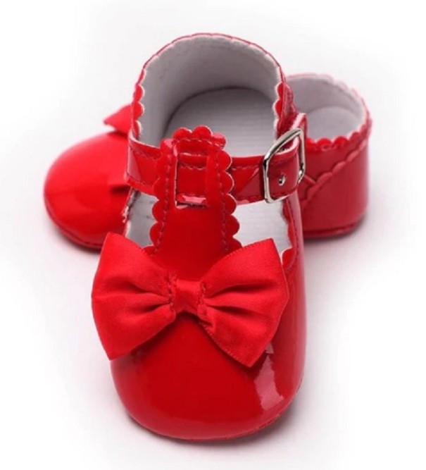 Meisjes ballerina&#39;s van lakleer A82 rood 0-6 maanden