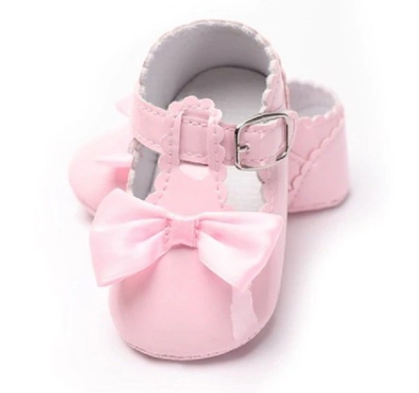 Meisjes ballerina's van lakleer A82 roze 6-12 maanden