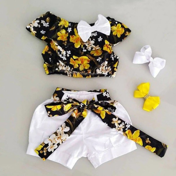 Meisjes bloemen t-shirt en short L1126 5