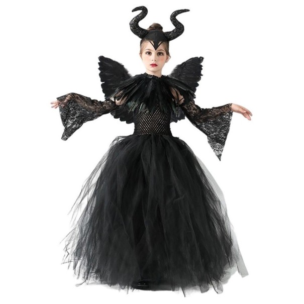 Meisjes Evil Queen kostuum P3873 8-9 jaar