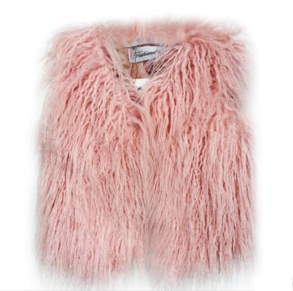 Meisjes harig vest J2489 roze 4