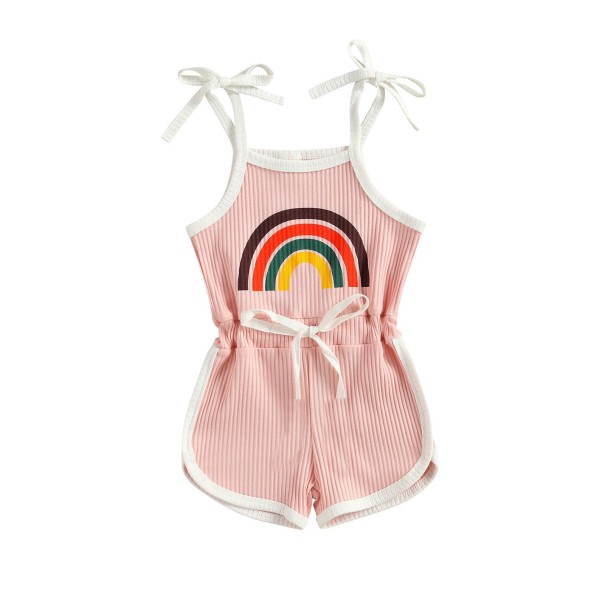 Meisjes jumpsuit met regenboog roze 3