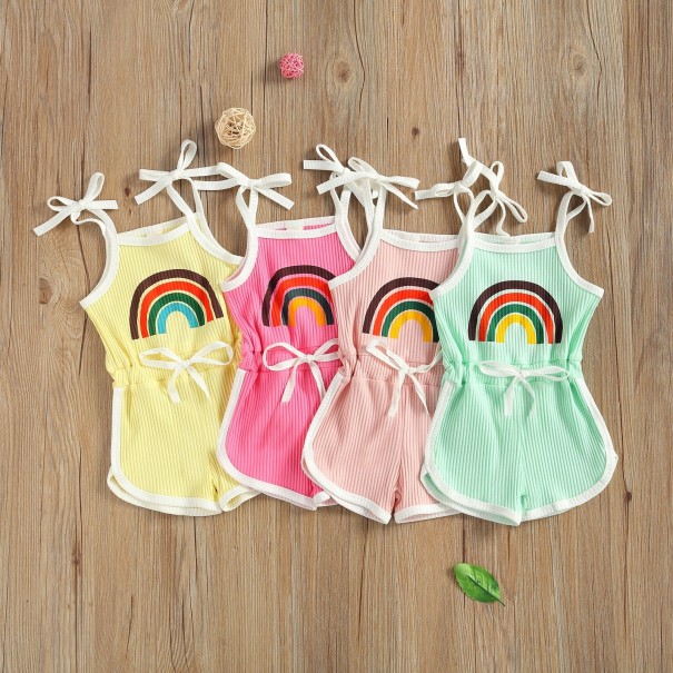 Meisjes jumpsuit met regenboog