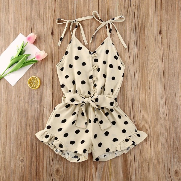 Meisjes jumpsuit met stippen L1319 beige 2