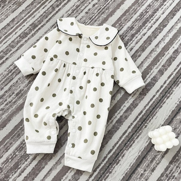 Meisjes jumpsuit met stippen T2699 crème 3