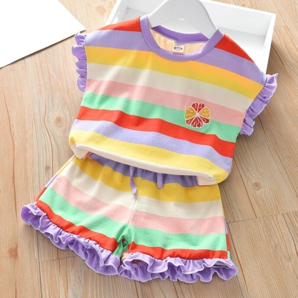 Meisjes kleurrijk T-shirt en short L1514 6 B