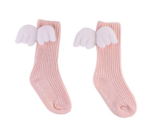 Meisjes kniekousen met vleugels roze 2-4 jaar