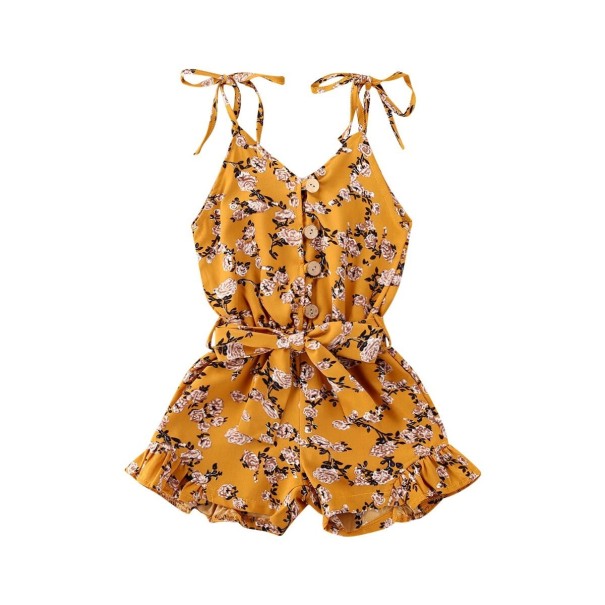 Meisjes korte jumpsuit met bloemen 6 F